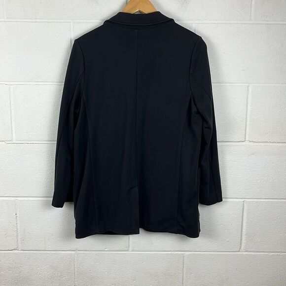 Athleta women’s eastbound boyfriend ponte black knit blazer jacket size 10 - Picture 5 of 5